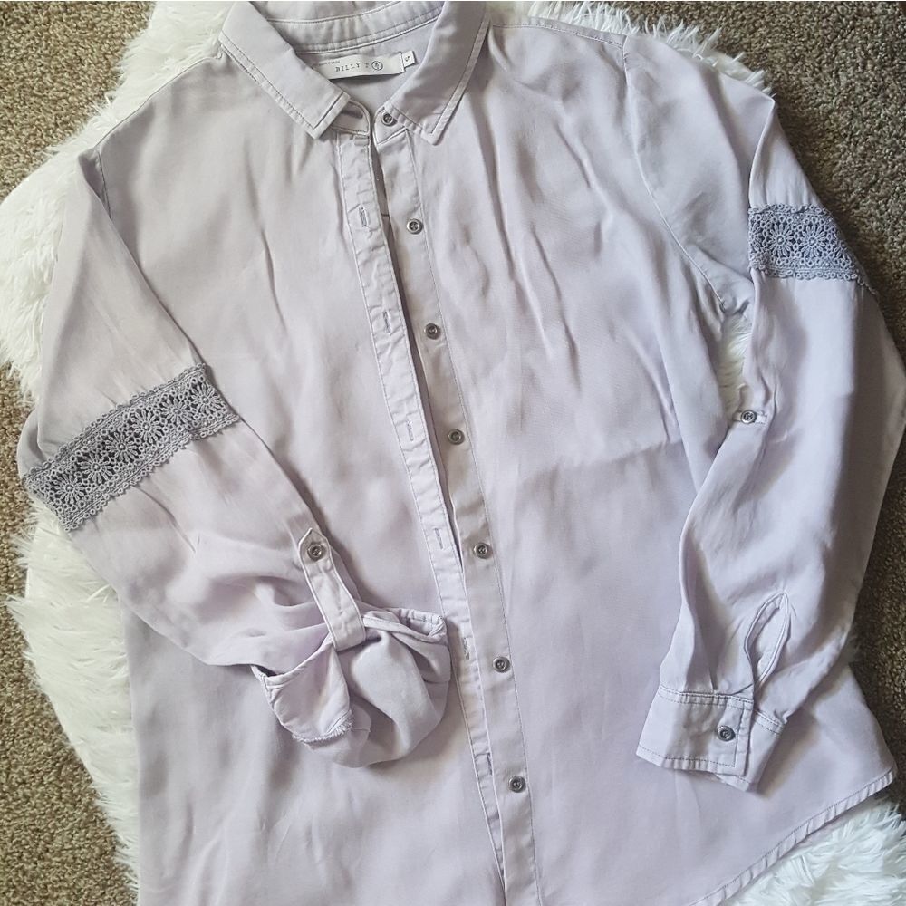 Billy T Button‎ Down Top Western Crochet Long Sleeve Womens Size Small